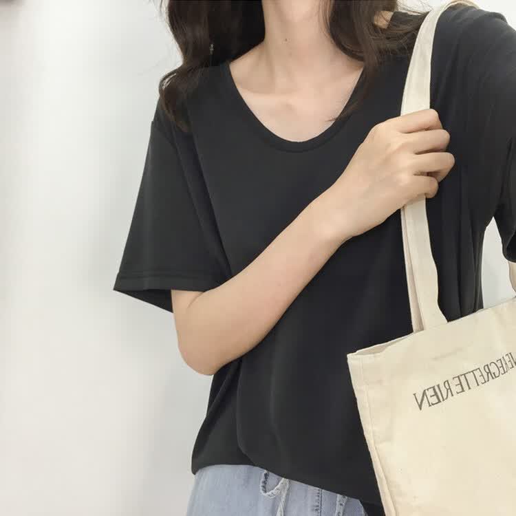 燠阳宽松显瘦V领女T恤任选2件 35.9元 - 线报酷