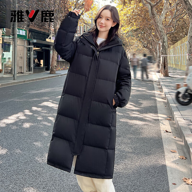 雅鹿女中长款羽绒服 199元，雅鹿男女纯色加厚长款羽绒服 199元 - 86线报