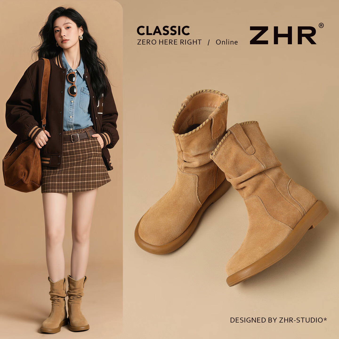 ZHR女轻便厚底包头勃肯鞋 69元，ZHR女美拉德平底短靴 79元，ZHR女厚底网面透气老爹鞋 79元，ZHR网面透气户外骑行鞋 79元 - 86线报