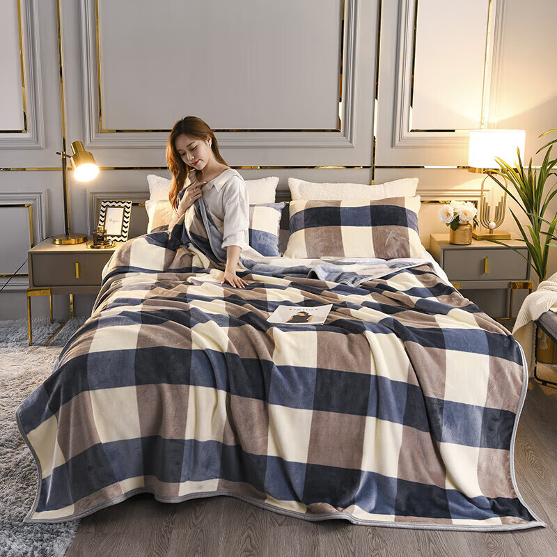 软贝A类牛奶法兰绒毛毯简静150x200cm 49.9元 - 线报酷