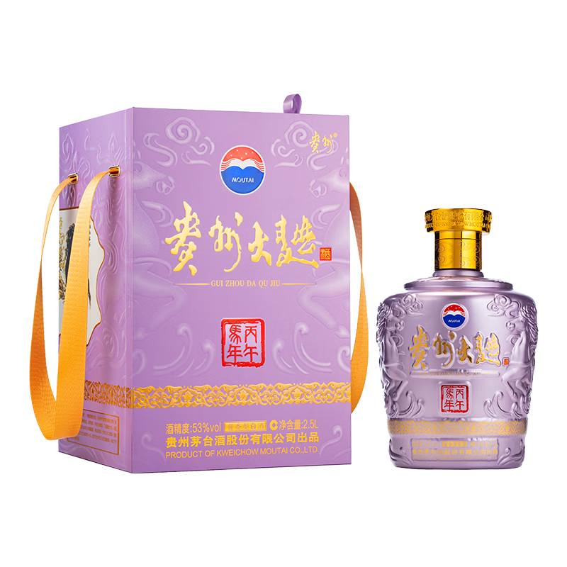 茅台贵州大曲53度2.5L1坛 赠分酒器10支装1盒 1108元 - 86线报
