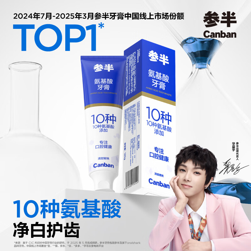 参半氨基酸洁白牙膏120g 3支 2.02元/支 - 线报酷