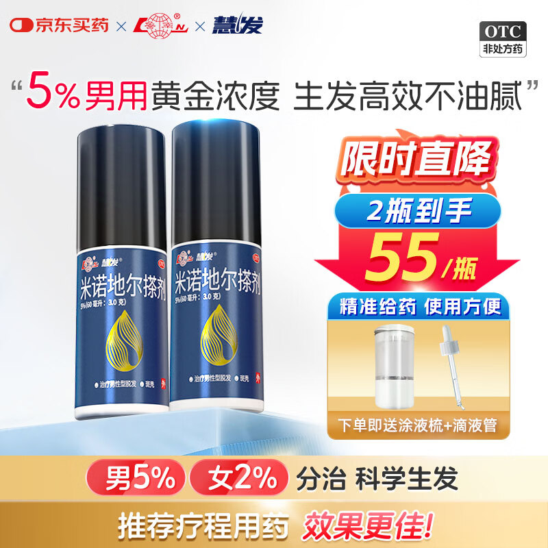鲁南男士米诺地尔搽剂60ml*2瓶 90元 - 线报酷