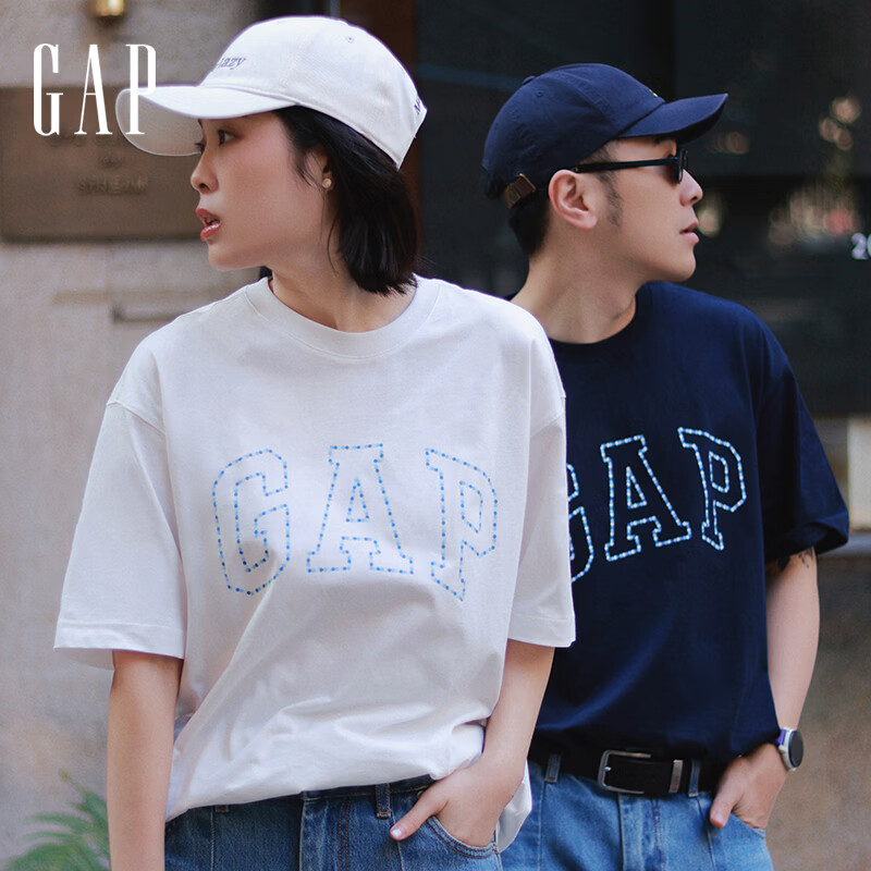 Gap纯棉T恤自穿得看 69元，Gap纯棉字母logo短袖T恤 84元 - 线报酷