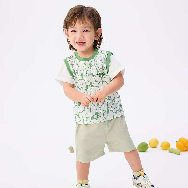 巴拉巴拉夏季短袖套装上衣+裤子 64.5元 - 线报酷