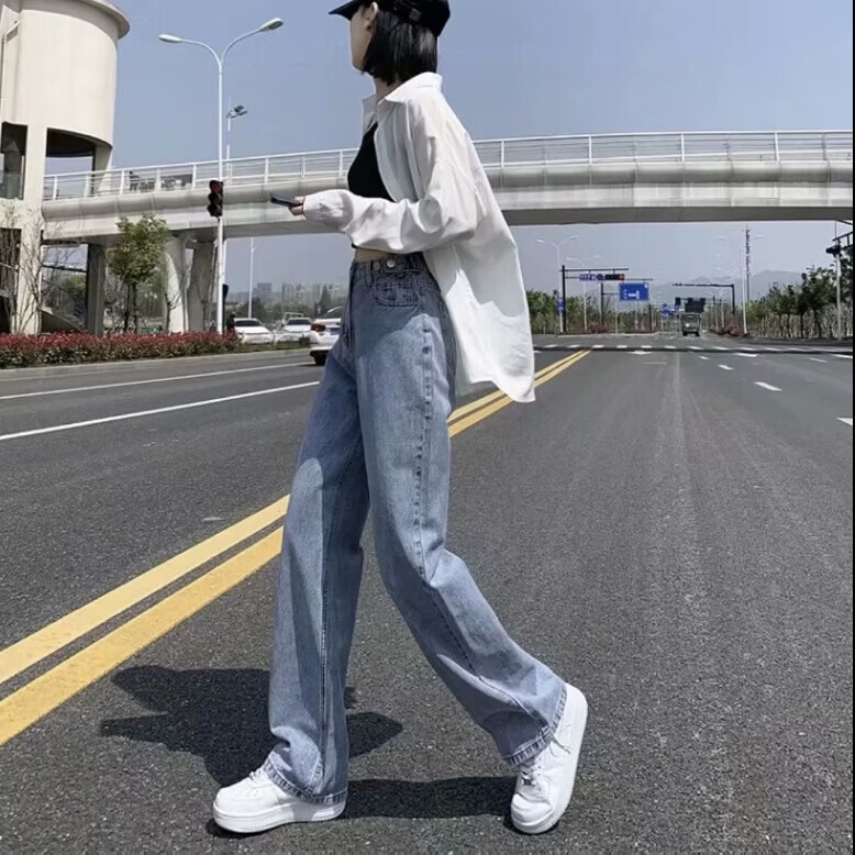 春款女裤好价 柯诗曼 高腰阔腿牛仔裤女 ????券后价 59.9元包邮 - 折送网