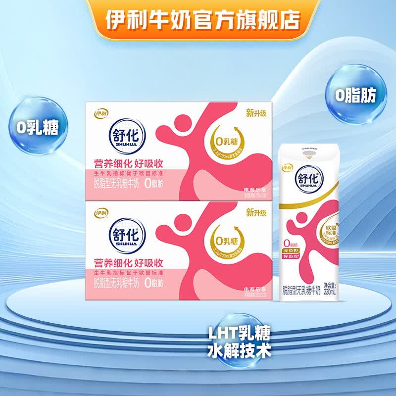 低脂/脱脂无乳糖牛奶24盒*2箱 93.9元 - 线报酷