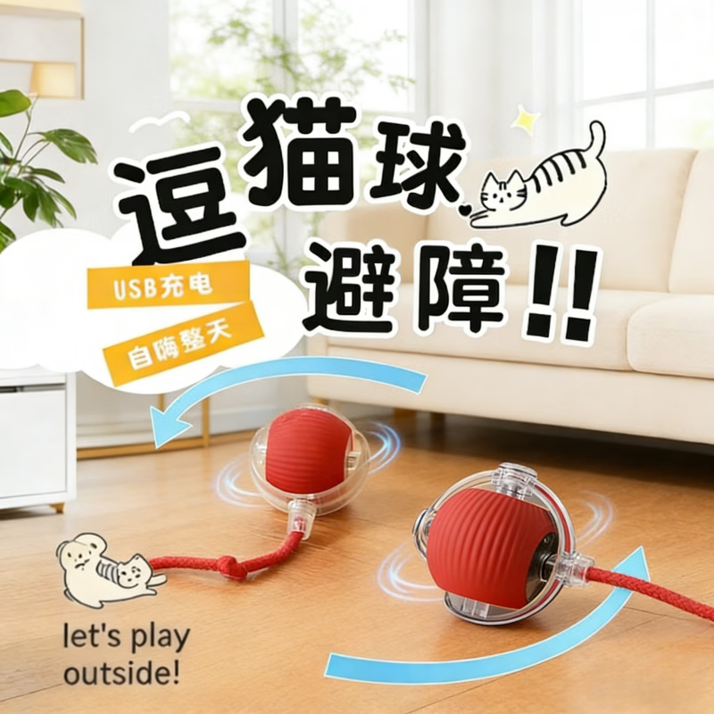 红色带绳智能自动电动逗猫球 8.9元，绿色带绳智能自动电动逗猫球 8.9元 - 折送网