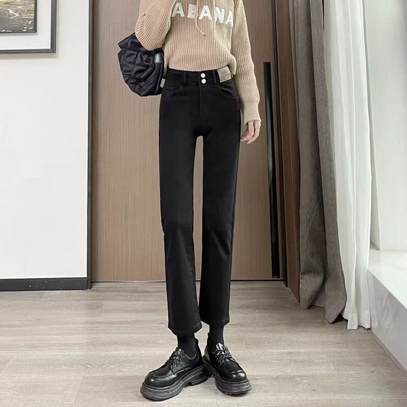 燠阳高腰直筒牛仔裤女 59.9元 - 线报酷