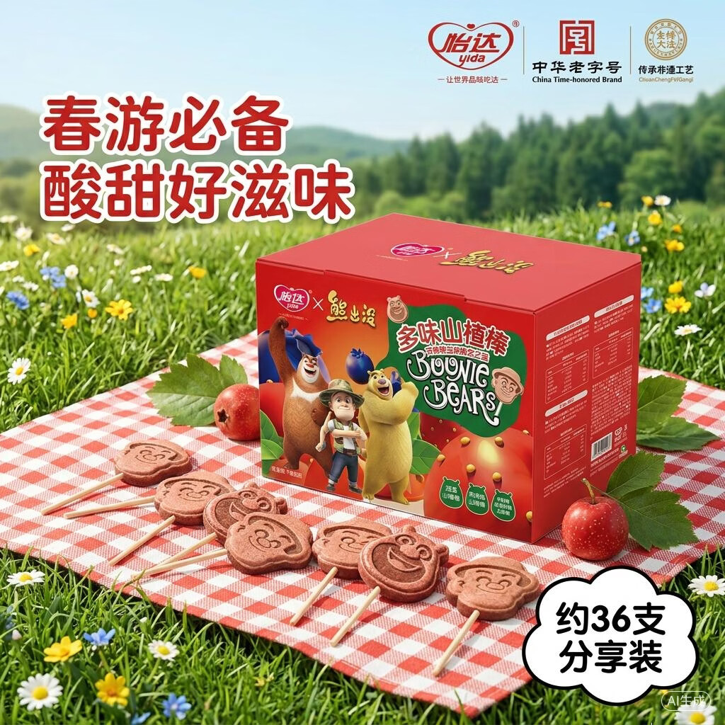 怡达熊出没山楂棒412g/箱 约36支 19.9元 - 线报酷