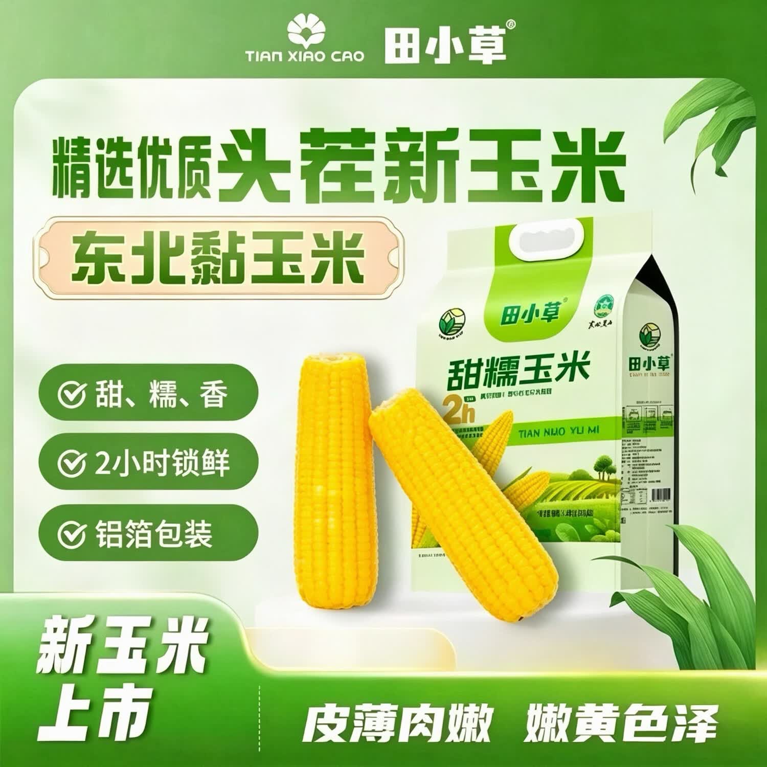 田小草东北黄糯玉米220g/支 9.9元 - 线报酷