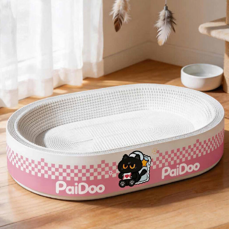 白卡牛高品质猫爪板 9.9元，白牛卡拽喵椭圆猫抓板50cm 10.9元 - 86线报