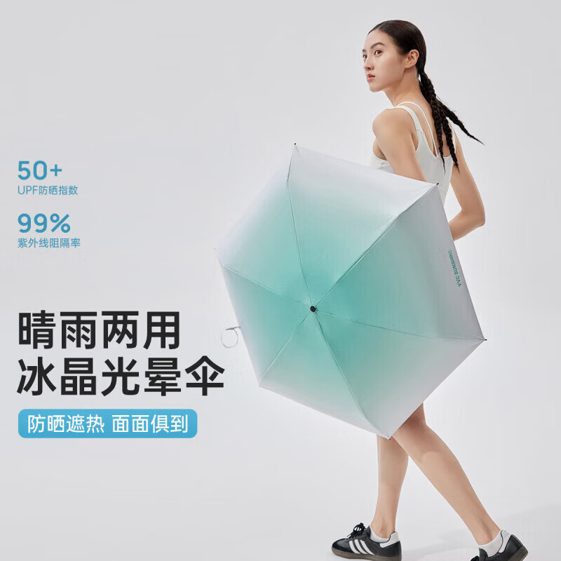 VVC冰晶光晕五折防晒雨伞 58元 - 线报酷