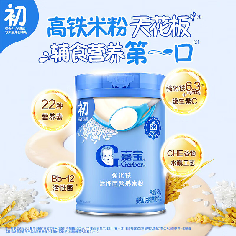 嘉宝婴儿钙铁锌高铁米粉250g/罐拍2件 89元 - 线报酷 嘉宝婴儿钙铁锌高铁米粉250g/罐拍2件 89元 - 线报酷