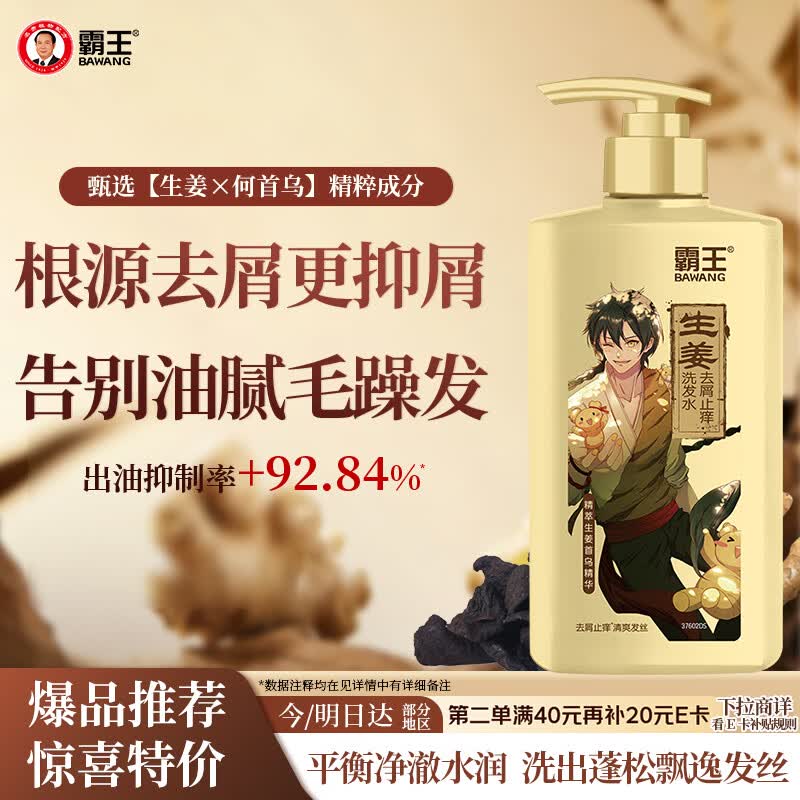 霸王去屑止痒 生姜洗发水600mL 9.9元 - 线报酷