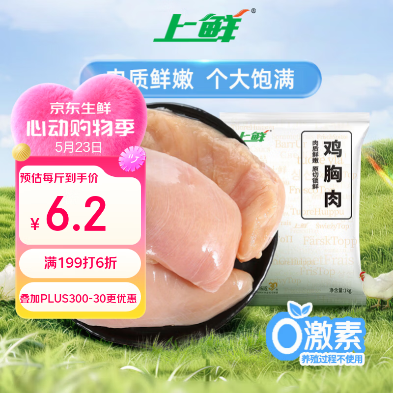上鲜白羽鸡鸡翅根/鸡大胸2斤 7件88.14元 - 美泡泡