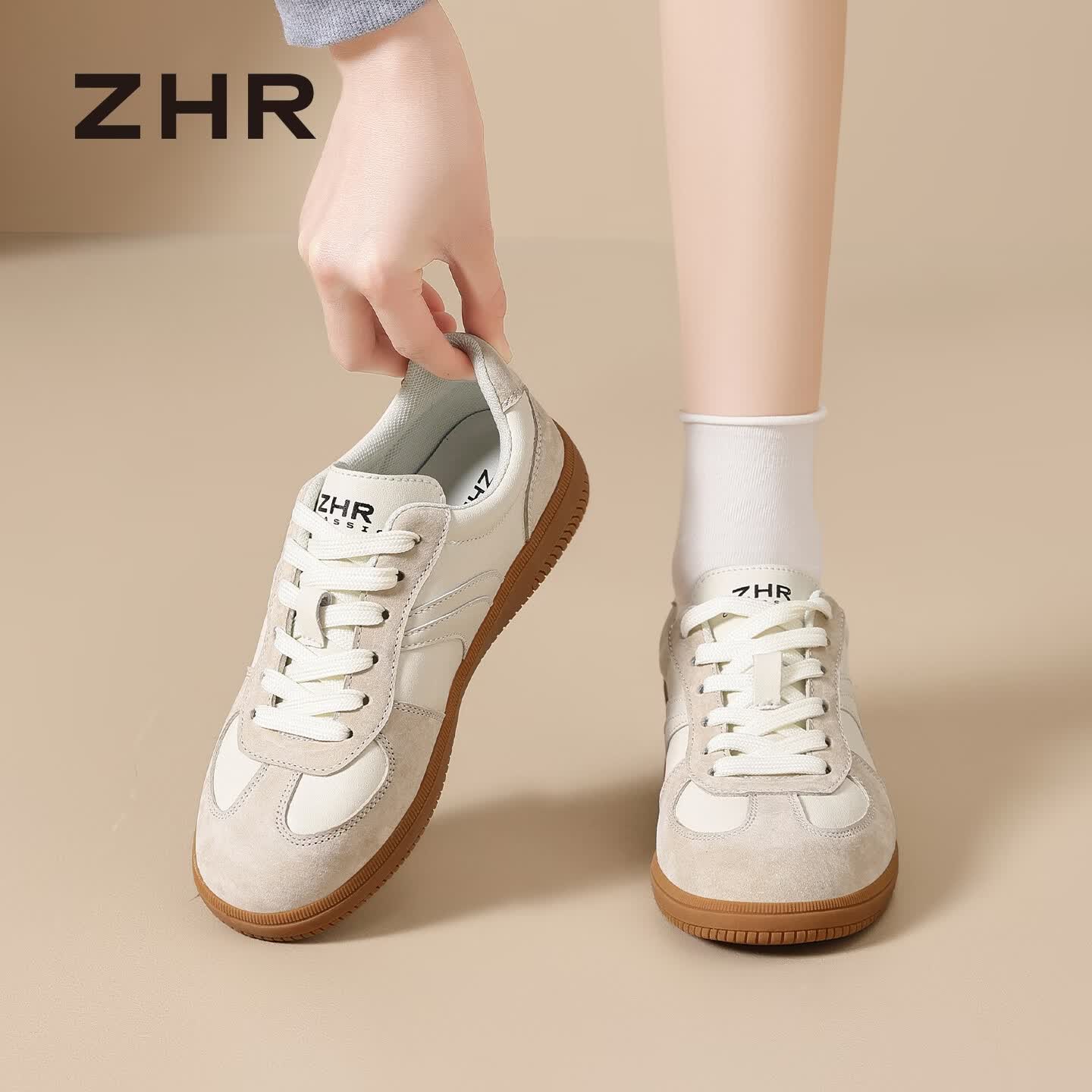 ZHR女蕾丝绑带浅口单鞋 49元，ZHR女厚底透气小白鞋 59元，ZHR女头层猪皮德训鞋 59元 - 线报酷