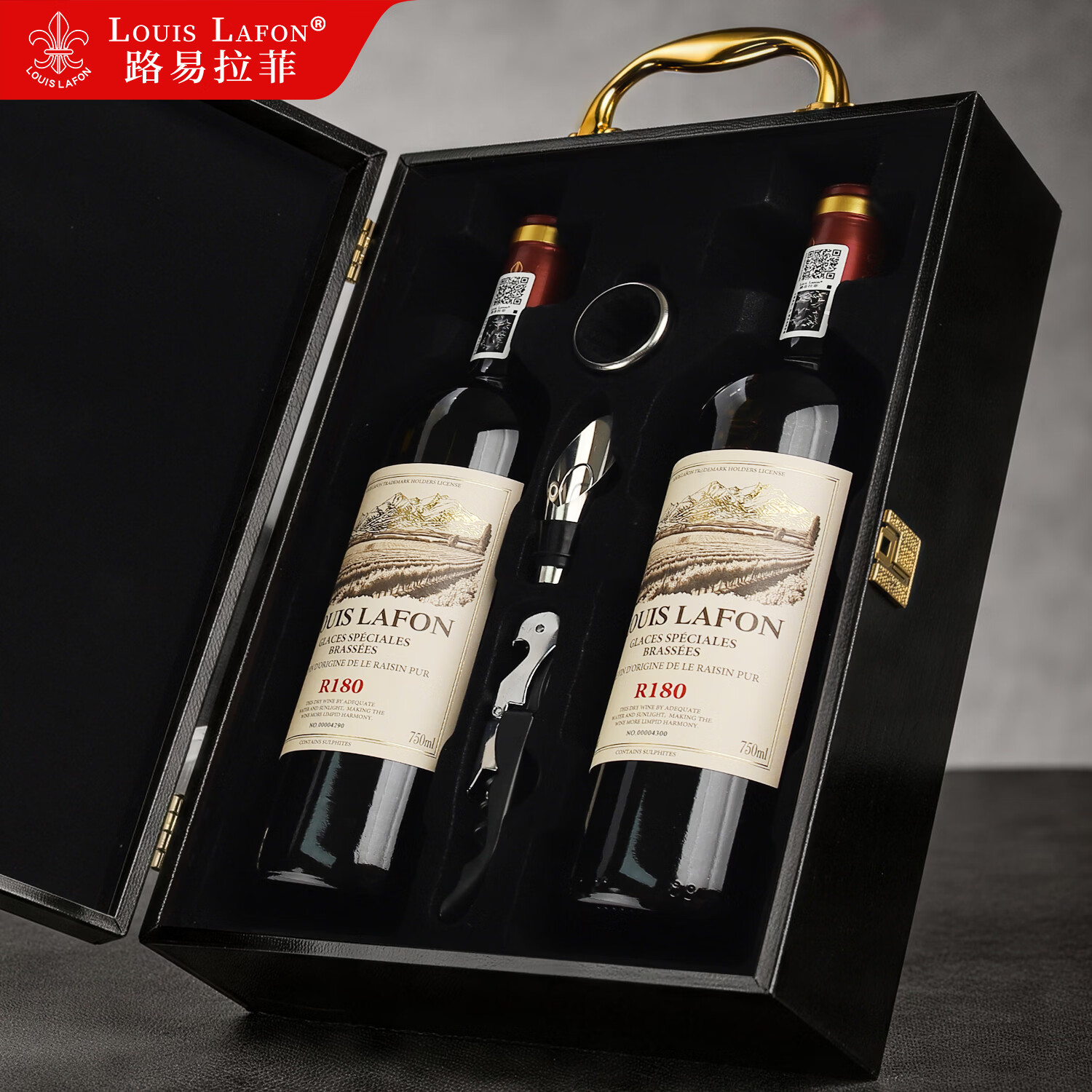 路易拉菲进口R180干红葡萄酒750ml*2瓶礼盒装 98.35元 - 线报酷