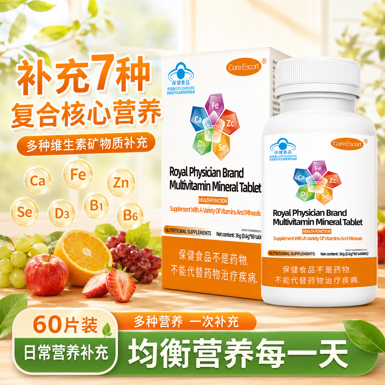 CORE ESCORT多种维生素矿物质片60粒*3（含赠） 39.7元 - 美泡泡