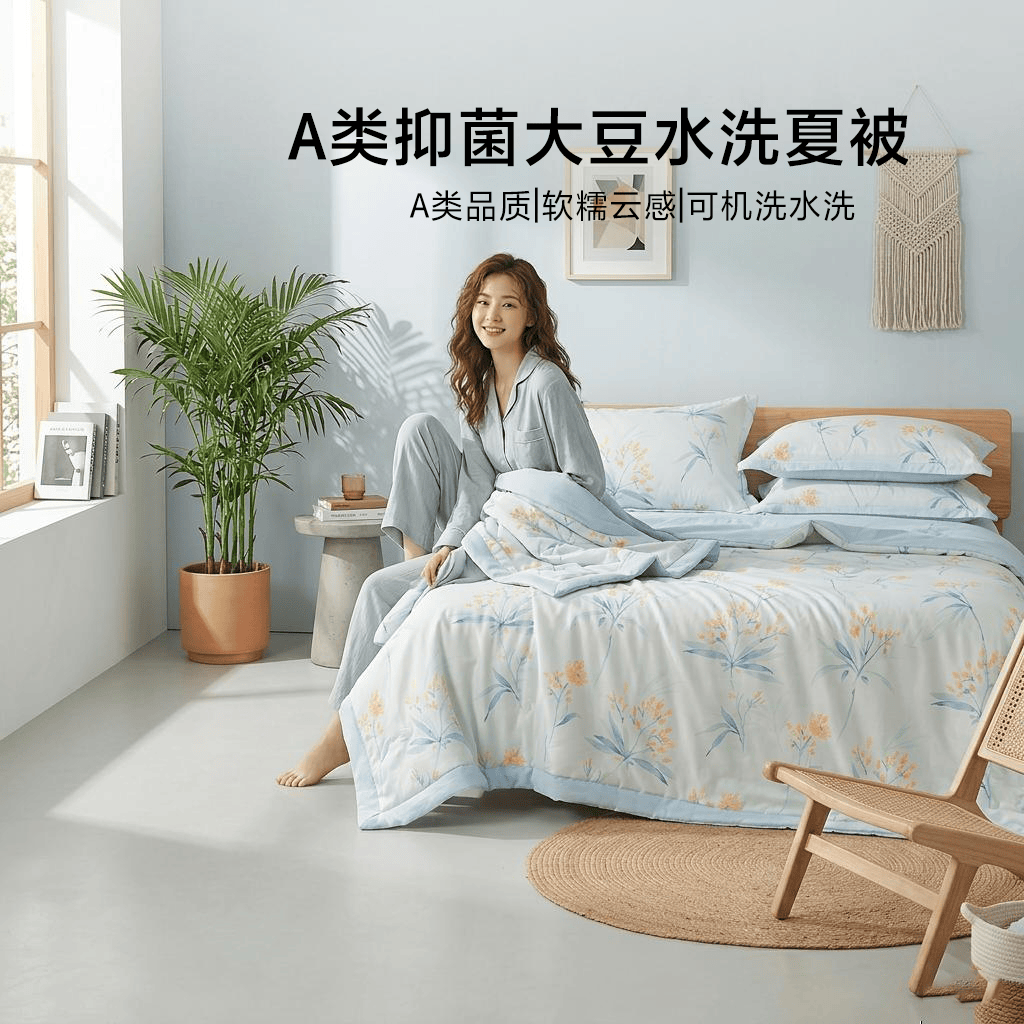 水星家纺可水洗夏凉被 59元 - 美泡泡