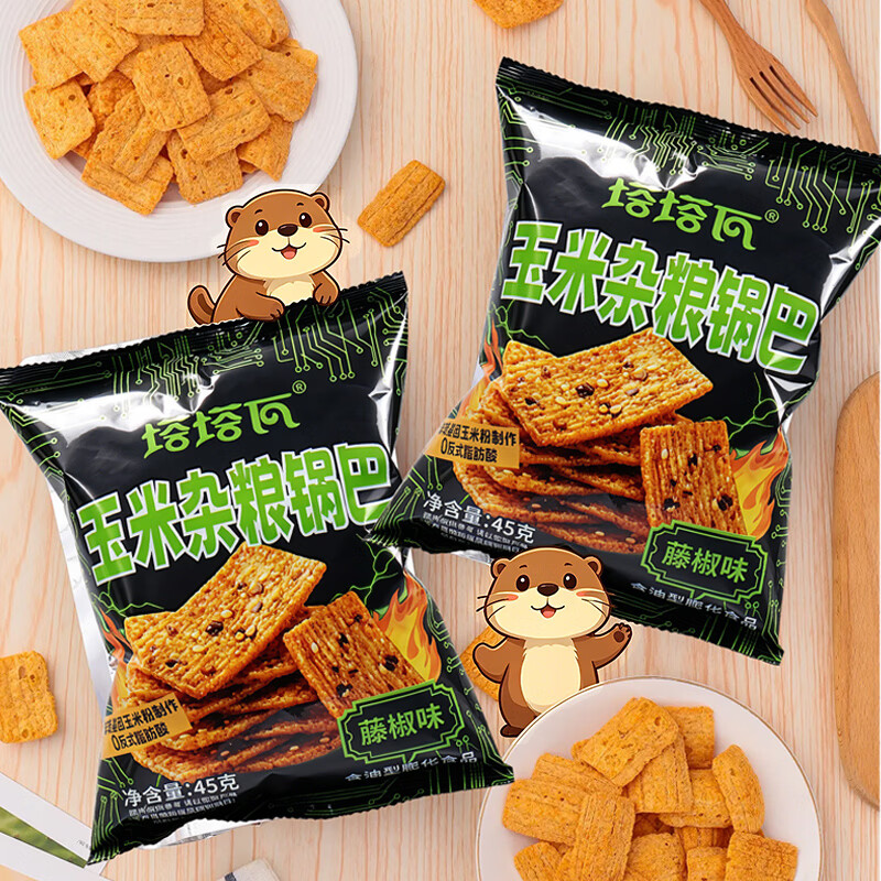 塔塔瓦玉米杂粮锅巴45g/10袋 7.8元，八爪烧2口味43g/10包 7.91元 - 86线报