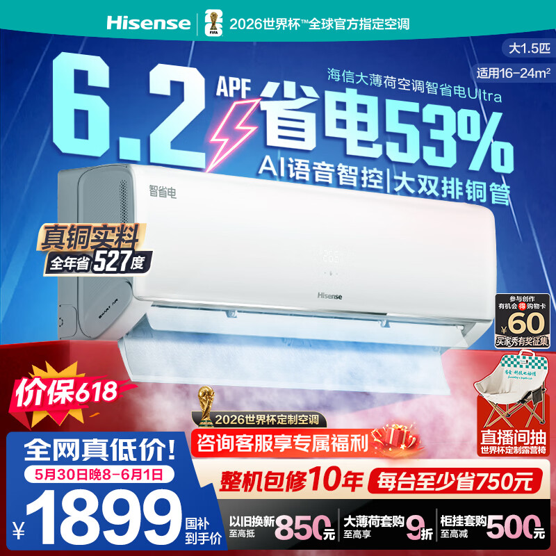 海信空调大薄荷Ultra挂机KFR-35GW/A330UPro-X1 1536元 - 86线报