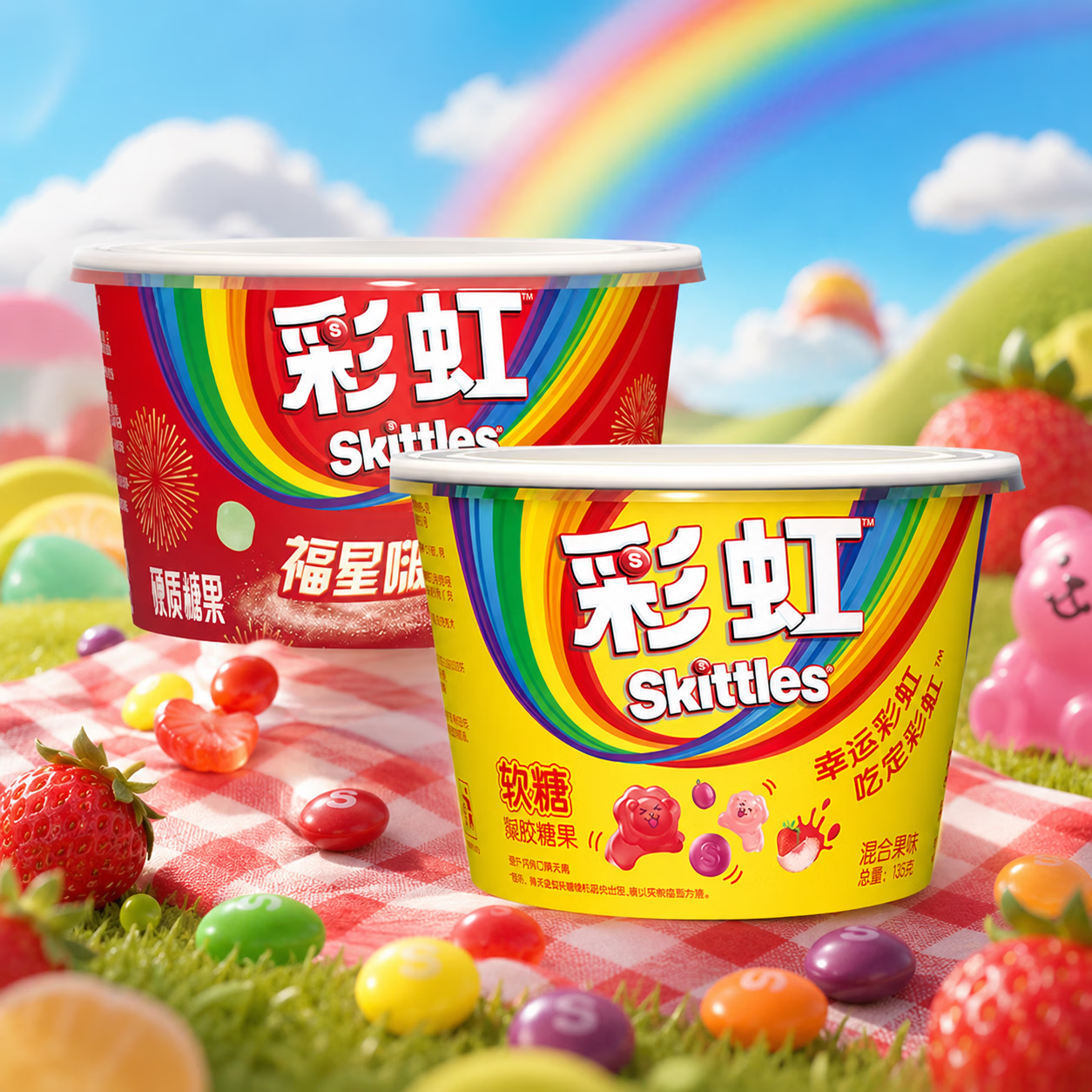 彩虹软糖碗装135g*3盒+彩虹气泡糖碗110g*3盒 26.9元 - 线报酷