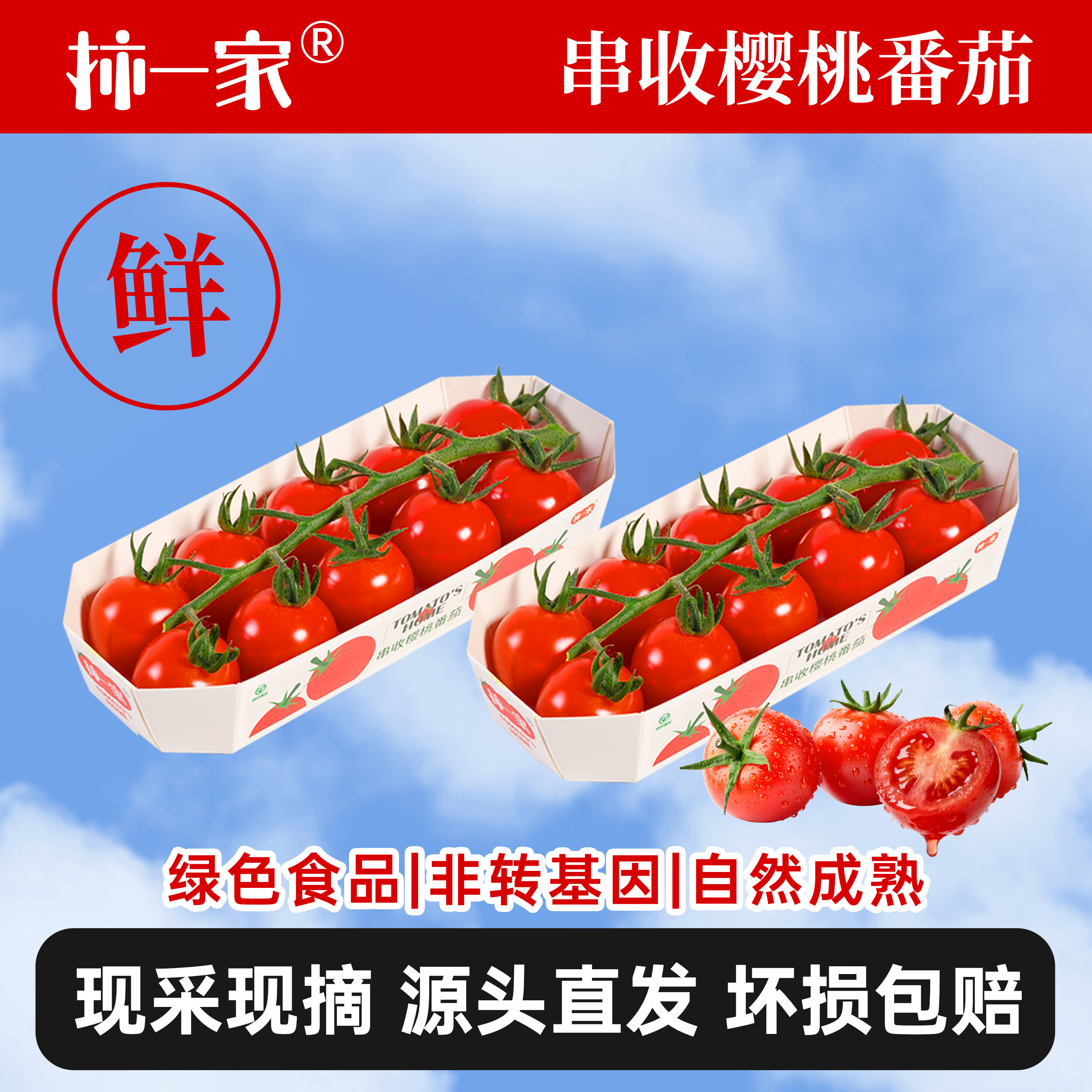 京鲜生柿一家串收樱桃番茄123g*2条 11.3元 - 折送网