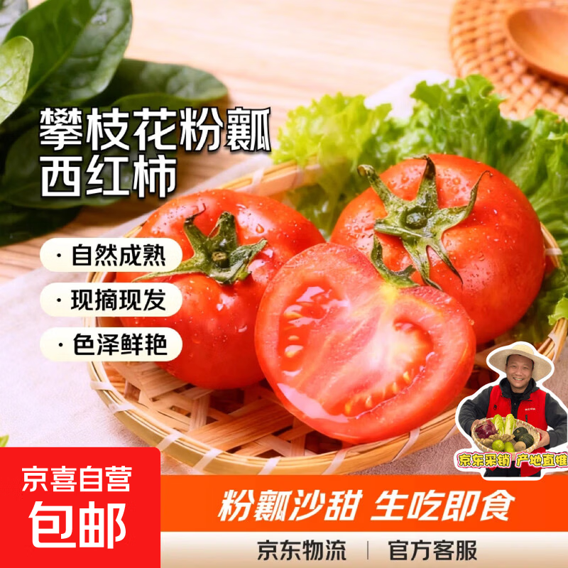 东东买菜攀枝花露天沙瓤西红柿新鲜水果蔬菜番茄酸甜带箱2斤重单果80g起2斤 9.9元 - 86线报