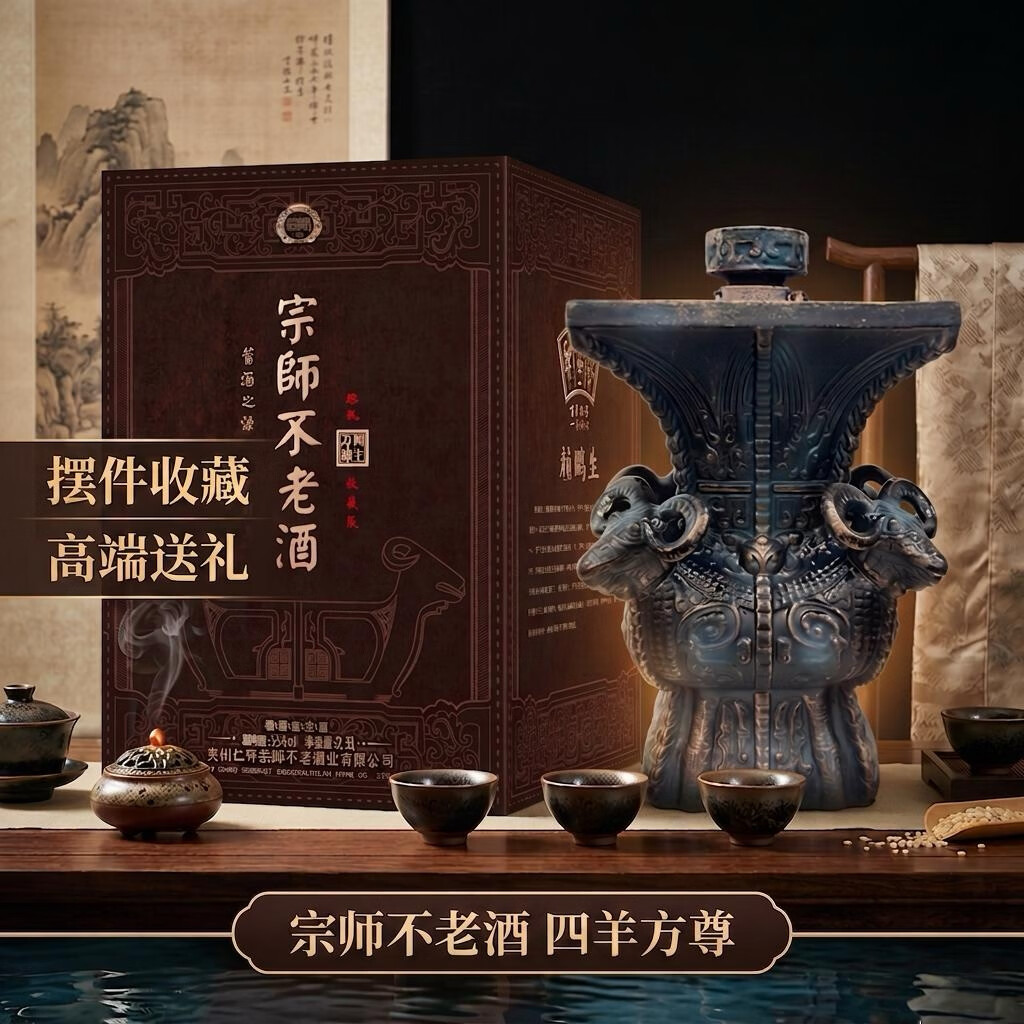 宗师不老酒 四羊方尊 酱香型白酒 度 2.5L 1瓶 🔴券后价 399元 - 86线报