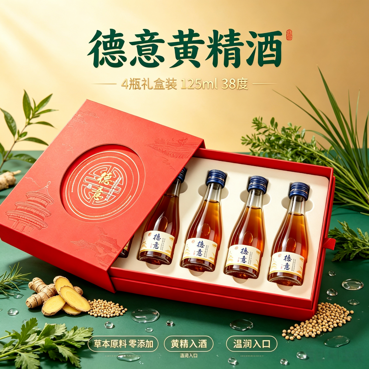 德意黄精酒礼盒装38度125ml×4瓶 29元 - 线报酷