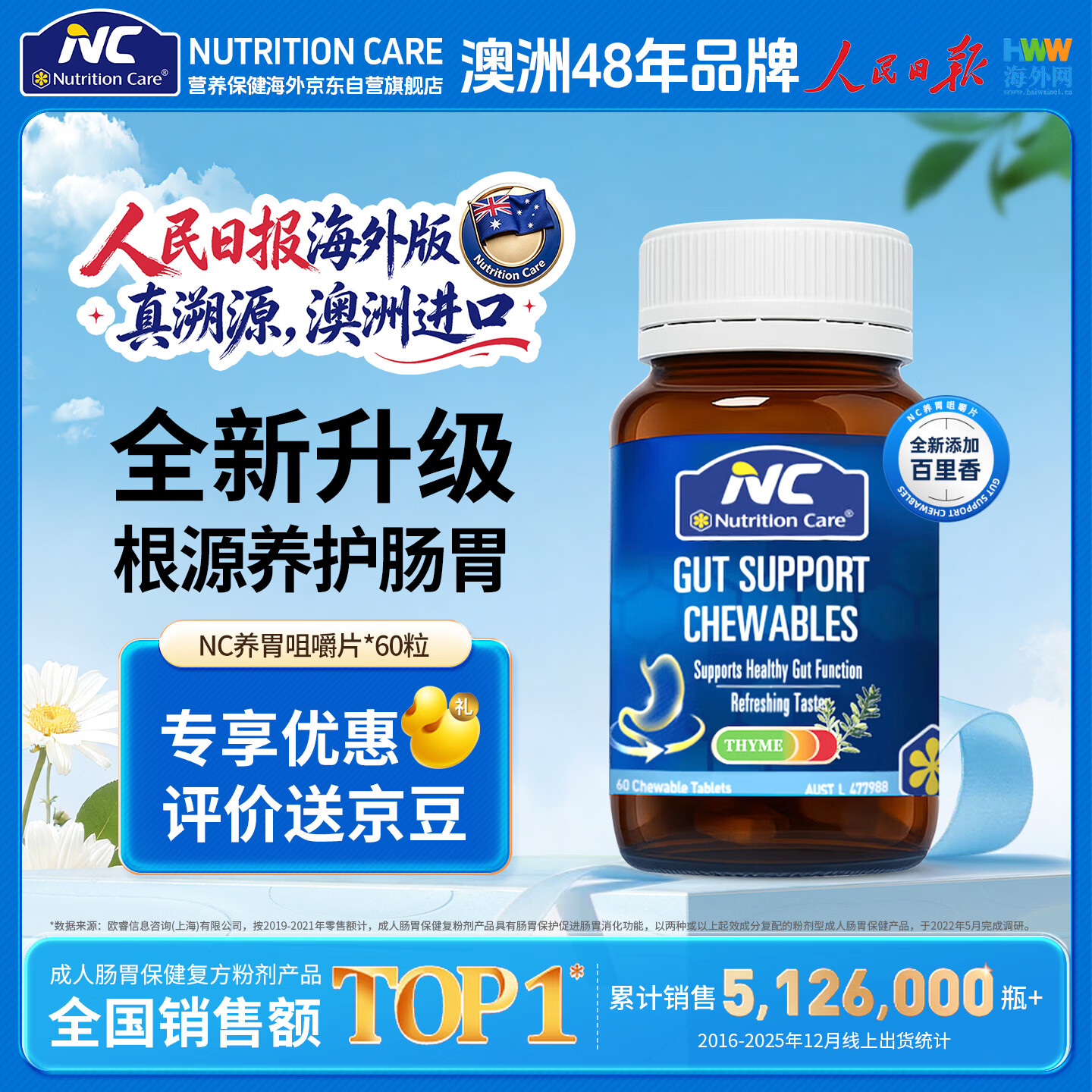纽新宝养胃咀嚼片蜂蜜薄荷味60粒*1瓶 154.95元 - 线报酷
