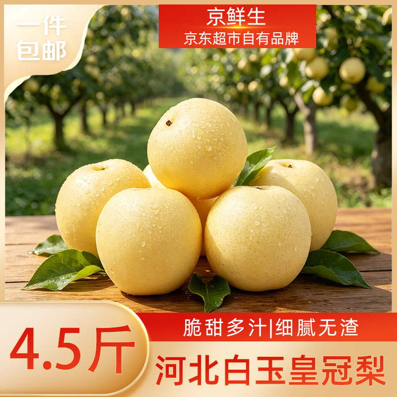 京鲜生河北白玉皇冠梨4.5斤（单果200g+） 13.9元 - 86线报