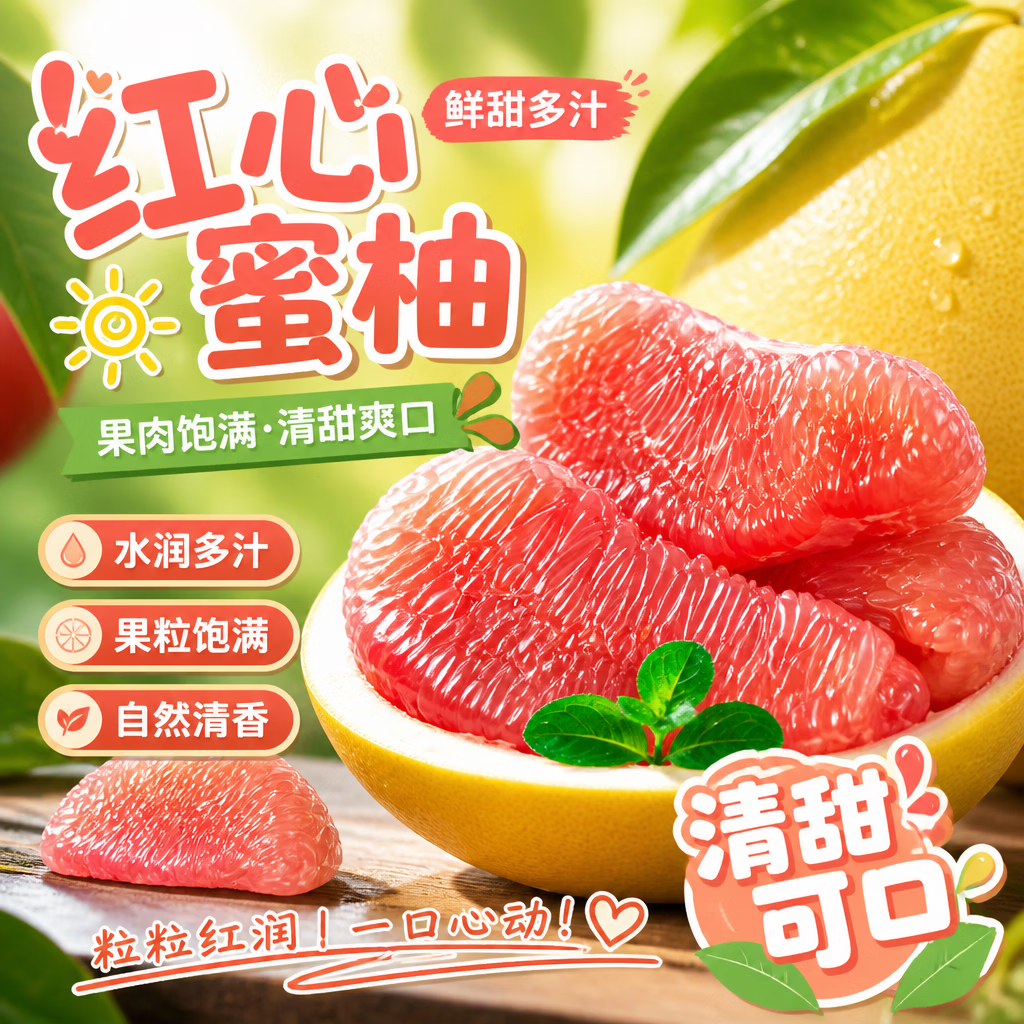 土八鲜红心蜜柚4-5斤大果2个装 15.9元 - 86线报
