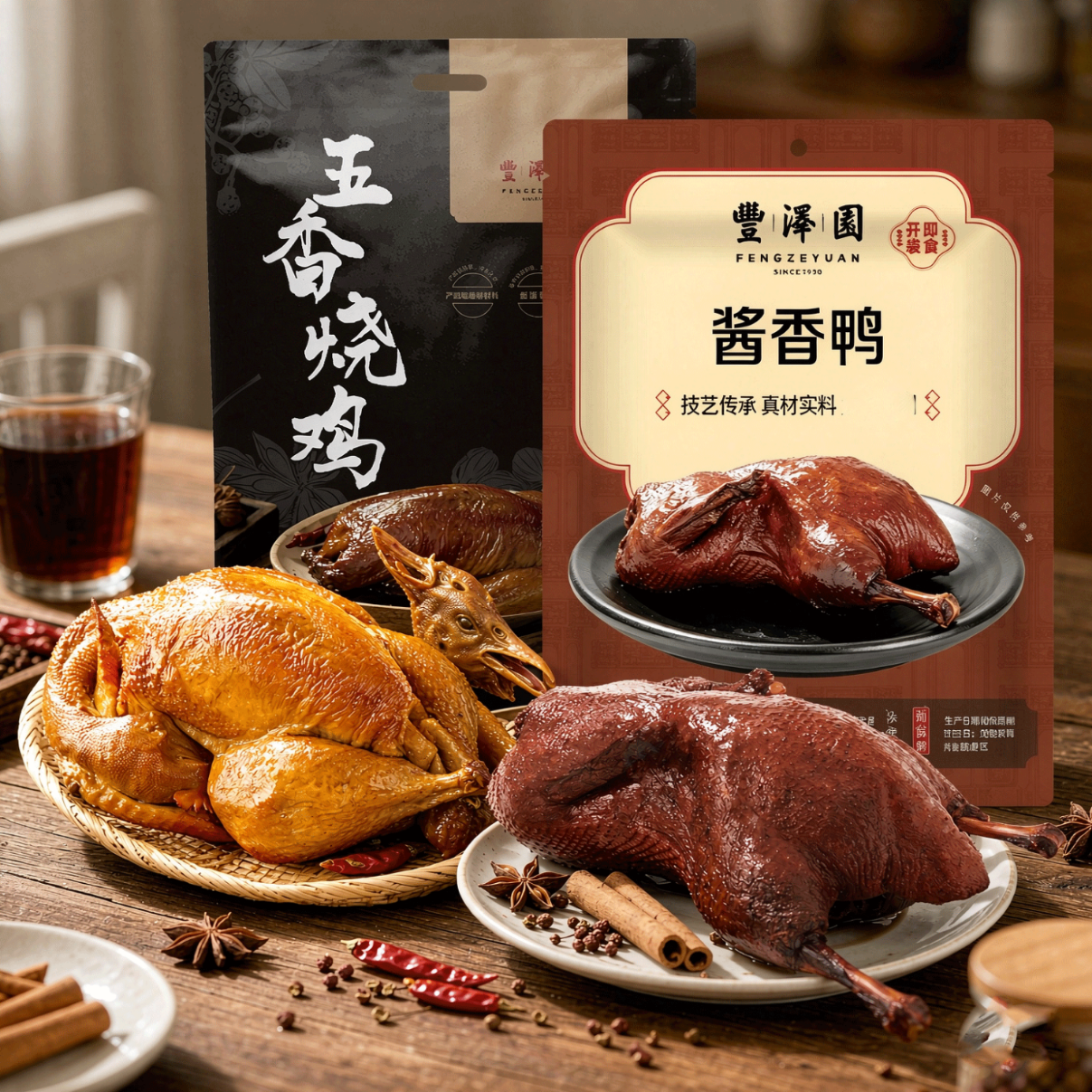 丰泽园酱香鸭400g+五香烧鸡500g 39.8元 - 86线报