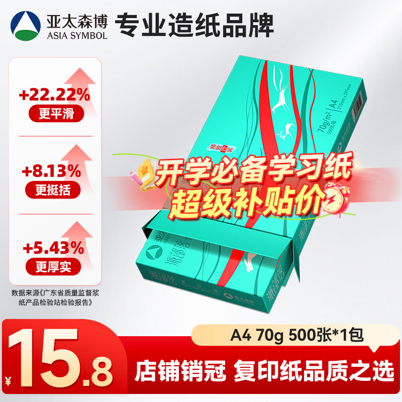 亚太森博派部落A4纸70g打印纸500张 12.8元 - 86线报