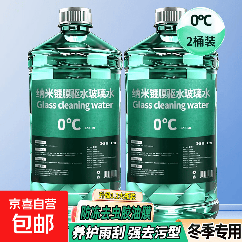 京喜自营无色玻璃水1.2L*2瓶 1.9元 - 86线报