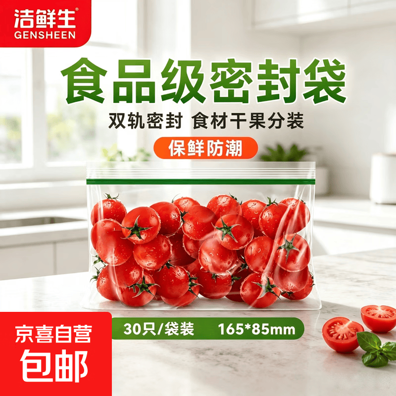 洁鲜生一次性辅食袋密封袋食品袋水果保鲜袋分装收纳自封袋密实袋90只 8.9元 - 86线报