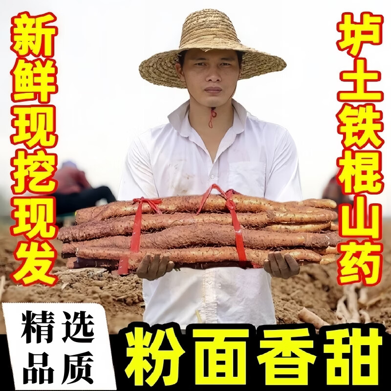 黄六爷铁棍山药净重2.5-3斤 18.8元 - 线报酷