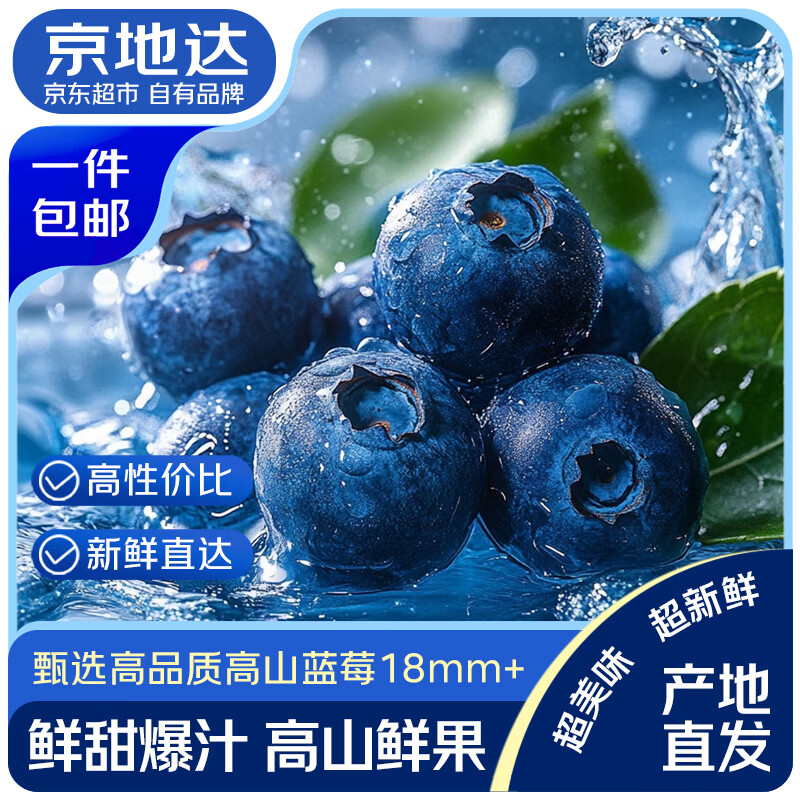 京地达云南高山蓝莓4盒装115g/盒单果18mm+ 57元 - 86线报