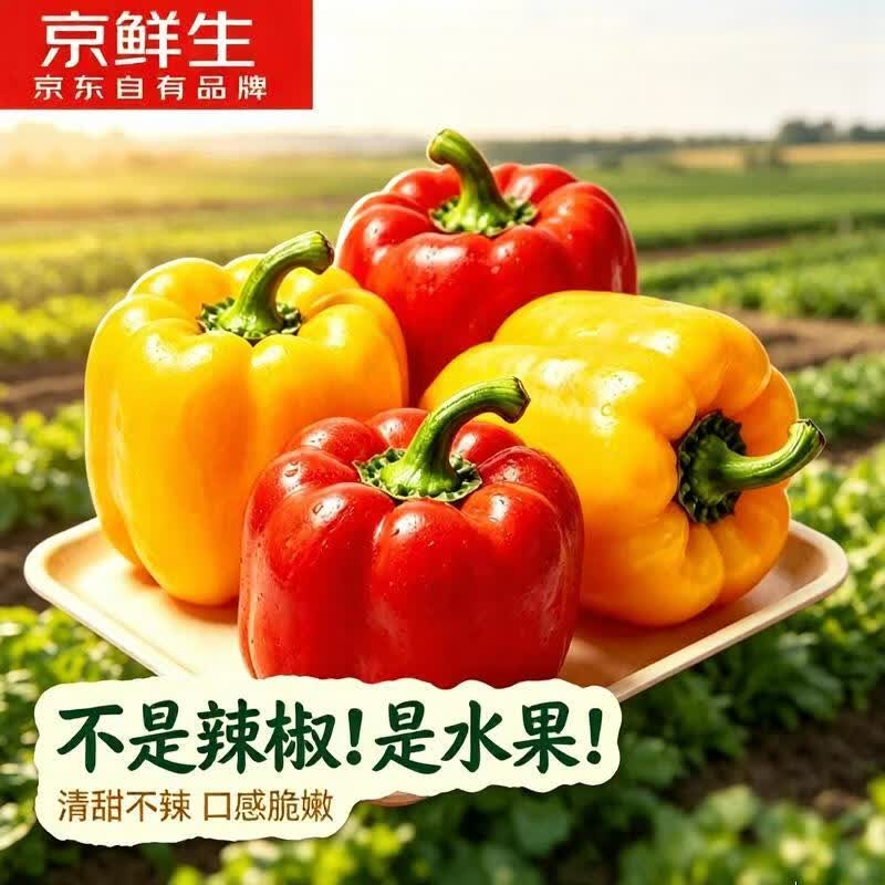 京鲜生山东双色彩椒灯笼椒净重3斤 15.9元 - 86线报