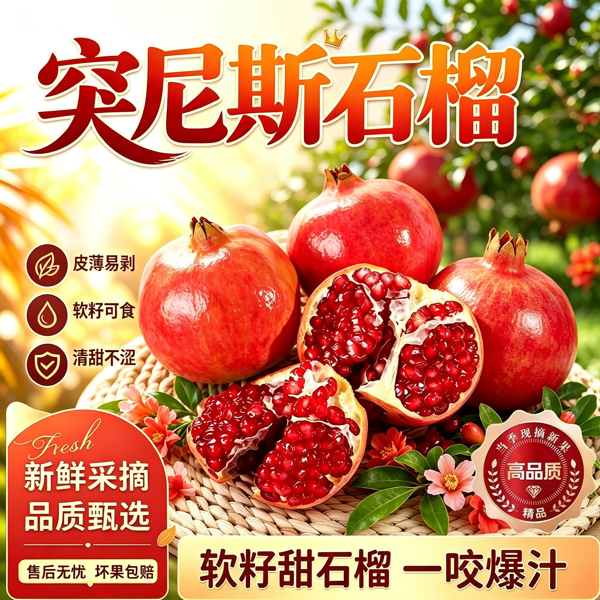 黄六爷突尼斯软籽石榴5斤精品果包邮 12.9元 - 86线报