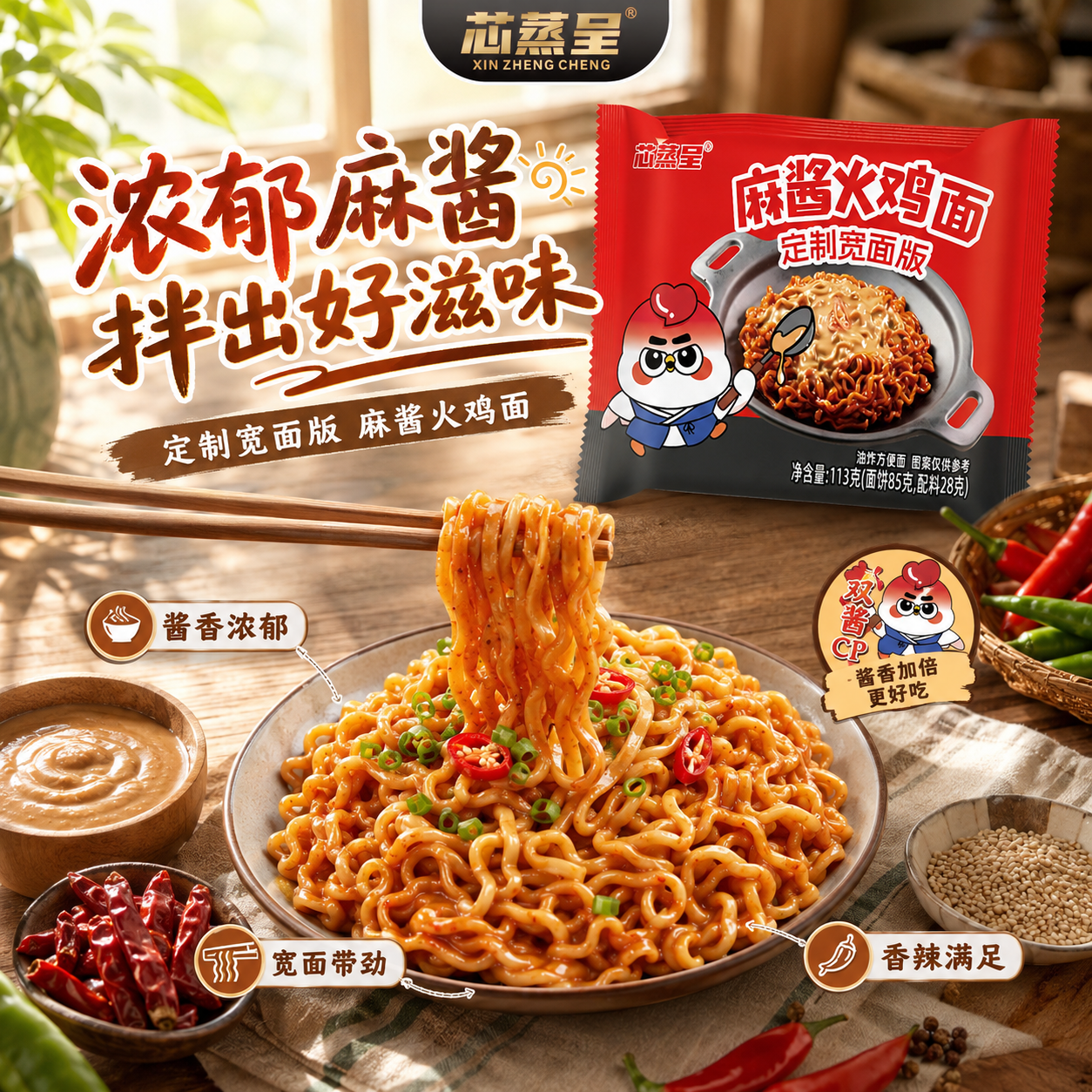 芯蒸呈火鸡面113g*12包 16.9元 - 线报酷