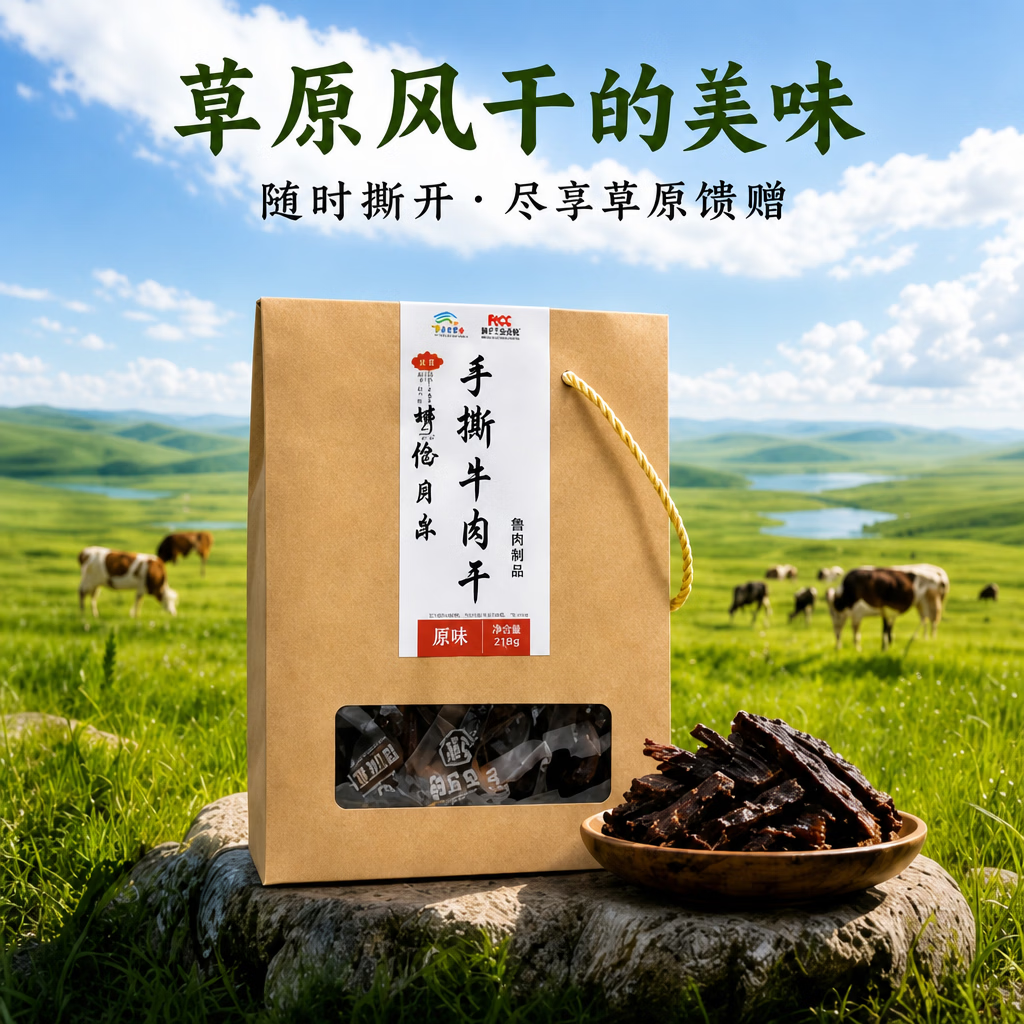 嫩邦呼伦贝尔手撕风干牛肉干250g 59.9元 - 86线报