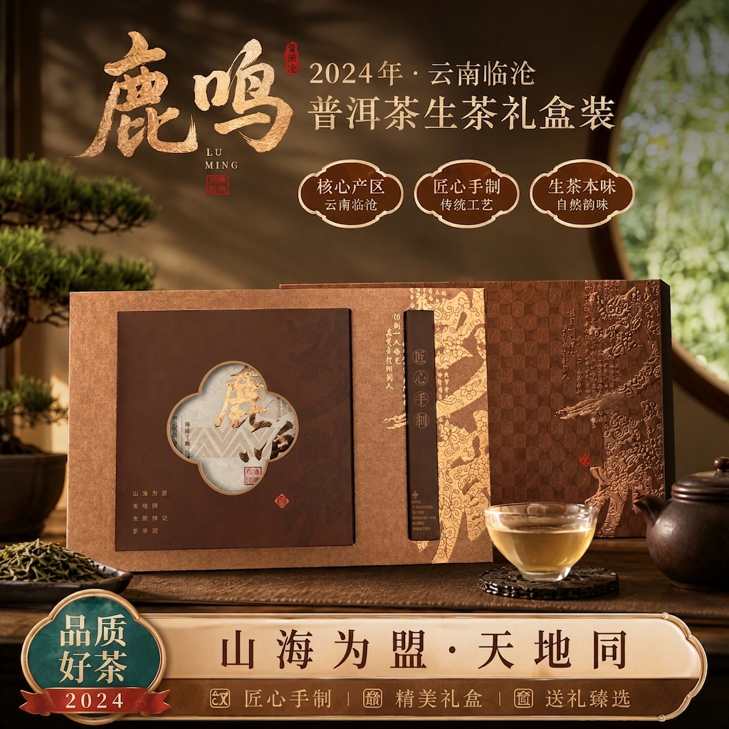 百叶号鹿鸣普洱生茶357g礼盒装 89元 - 86线报