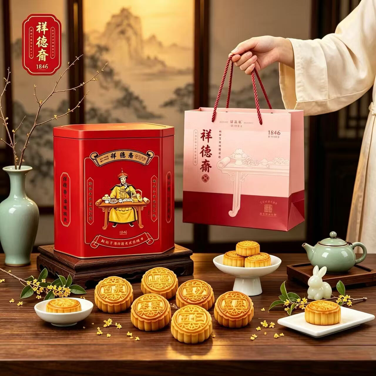 祥徳斋铁桶月饼800g 39.9元 - 86线报