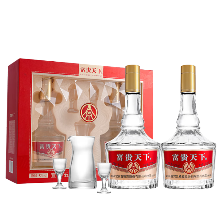 五粮液股份富贵天下白酒礼盒500mL*2瓶 148元 - 86线报