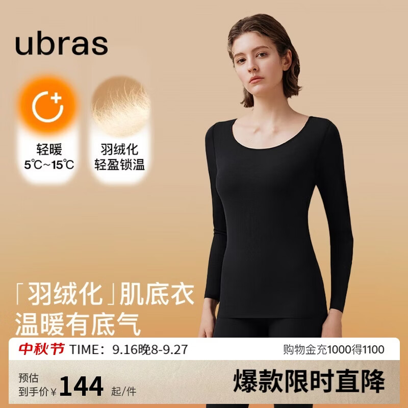 Ubras羊毛肌底衣保暖打底 77.5元，Ubras羽绒化肌底衣套装女 82元 - 86线报