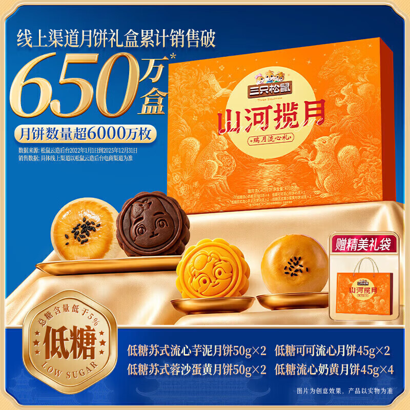 速度‼月饼礼盒突发降价 炸弹 先领劵 三只松鼠瑞月流心礼470g*2箱 - 86线报