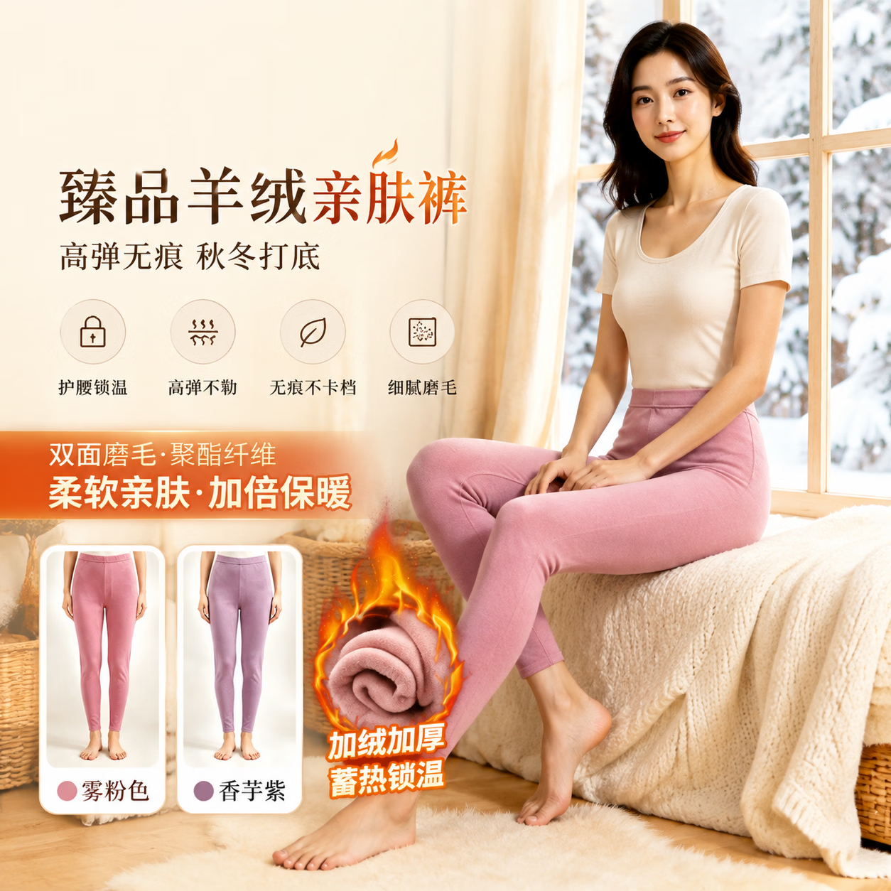 宜而爽男女无痕保暖裤秋裤任选2件 35.8元 - 86线报